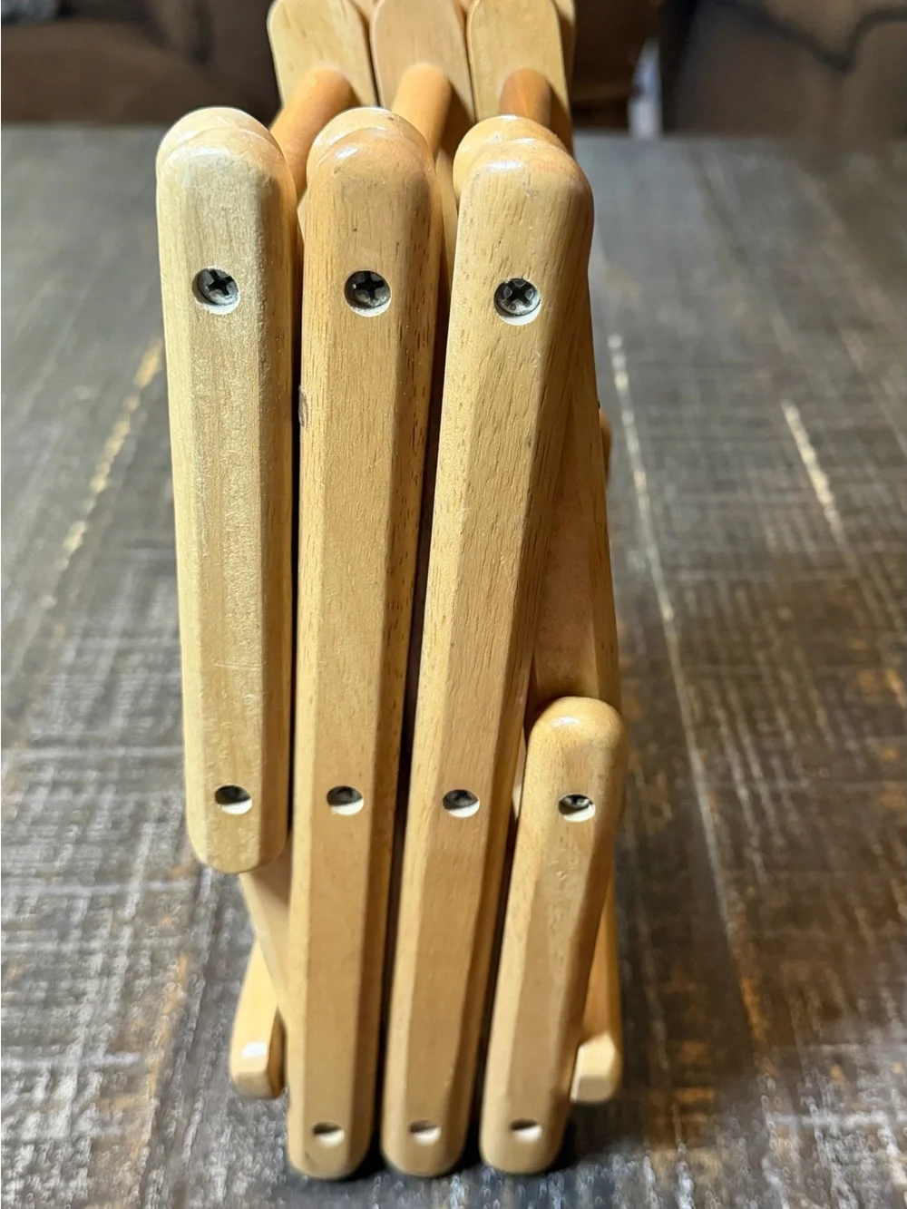 MCM Vintage Expandable Accordion Wine Rack - Natural Wood Wine Bottle Holder